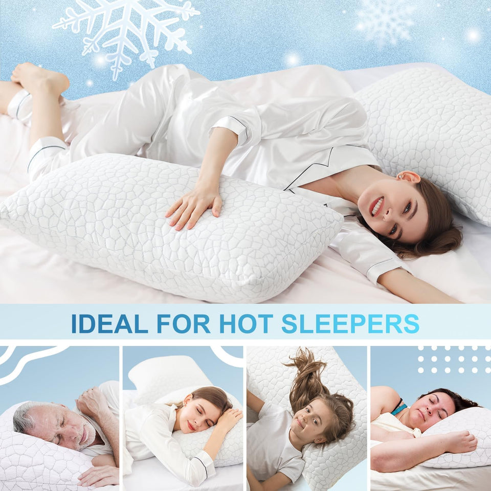 Cooling Shredded Memory Foam Pillows Adjustable Loft