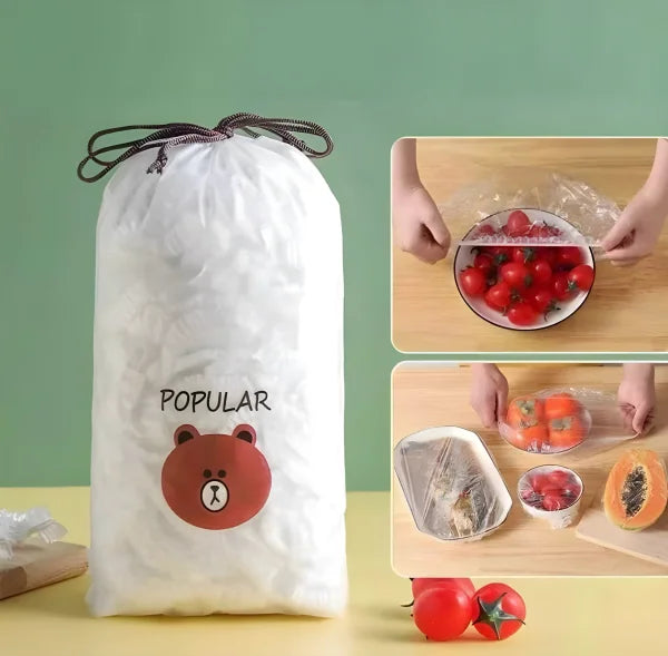 Disposable Food Cover Plastic Shopper Bags- Pack of 100