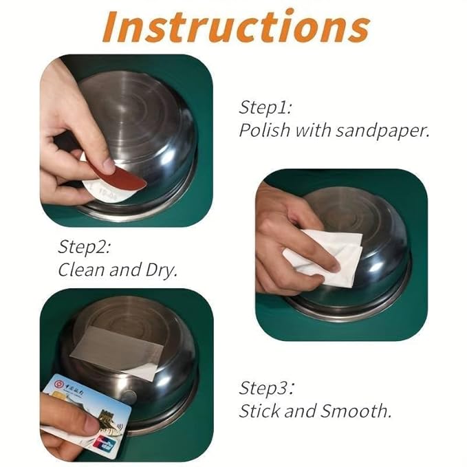 Stainless Steel Leaking Repair Patch for Cooking Pots- Pack of 5