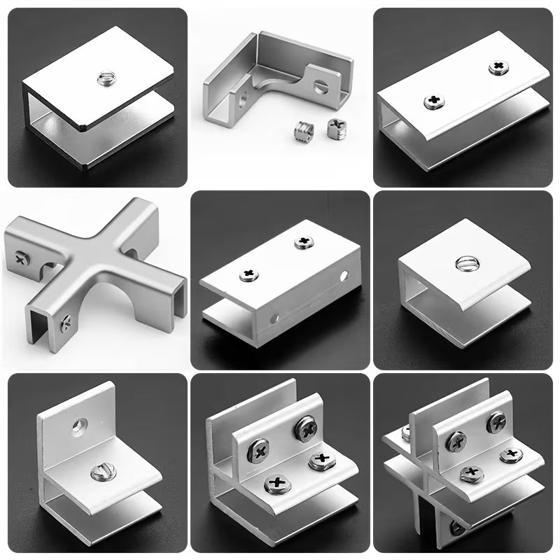 Aluminum Alloy Tile Glass Clamp Bracket Set  ( pack of 4 )
