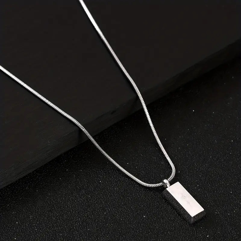 Unisex Bar Pendent Necklace