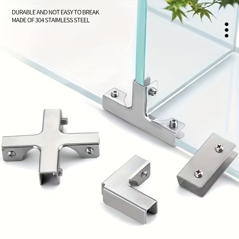 Aluminum Alloy Tile Glass Clamp Bracket Set  ( pack of 4 )
