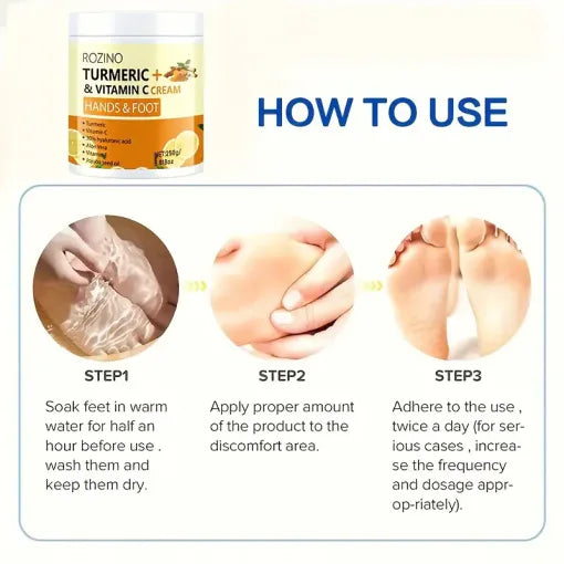 Rozino Turmeric & Vitamin C Hands And Foot Cream Woth Hyaluronic & Aloe Vera