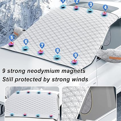 Windshield Cover for Snow, Reflective Ice Removal Sunshade