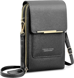 Premium PU Leather Crossbody Mobile Phone Bag with Card Slots