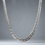 Silver Diamond Cut Cuban Neck Chain