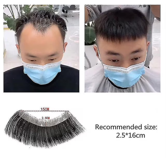 Men’s frontal stick-on hairline with natural human hair (Brand – Anemone)