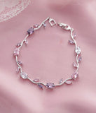 Silver Treasure Vine Necklace Multicolor Gemstone