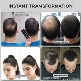 THICK FIBER Hair Fibers for Thinning Hair (Black) 25g Bottle, Hair Loss concealer for Men & Women
