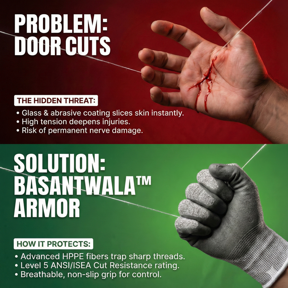 Anti-Cut Safety Gloves for Basant ( Shauq Pura, Haath Mehfooz )