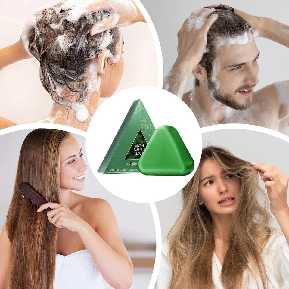 Nature Triangle Shampoo Bar | Plant-Based Herbal Hair Growth Soap