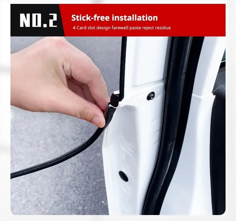 Durable Auto Universal Car Door Edge Black- 4 doors complete set