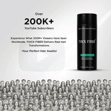 THICK FIBER Hair Fibers for Thinning Hair (Black) 25g Bottle, Hair Loss concealer for Men & Women