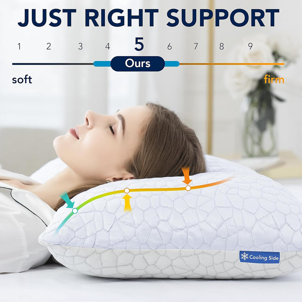 Cooling Shredded Memory Foam Pillows Adjustable Loft