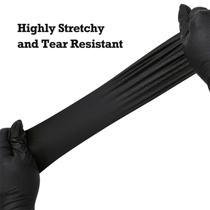 Heavy Duty Black Nitrile Gloves - Premium Quality