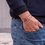 Men's Copper Magnetic Bracelet Ring Set with Adjustable Size Tools