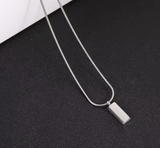 Unisex Bar Pendent Necklace