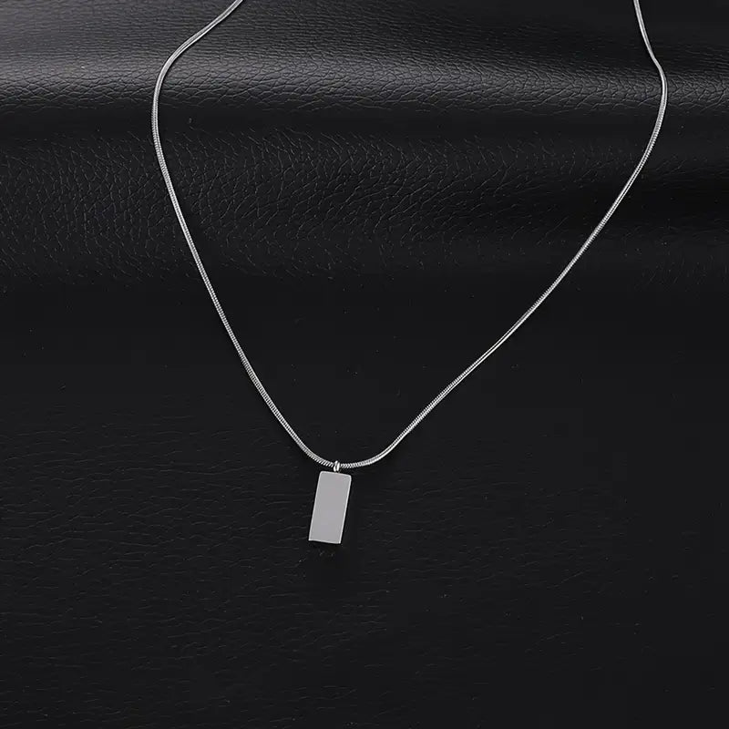 Unisex Bar Pendent Necklace