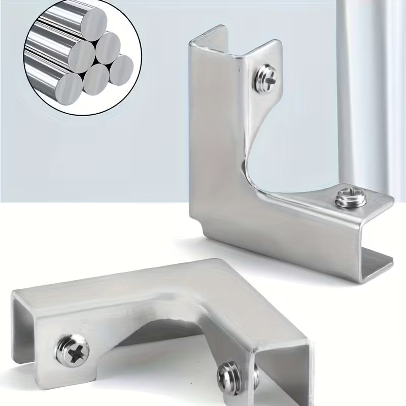 Aluminum Alloy Tile Glass Clamp Bracket Set  ( pack of 4 )