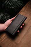 Handmade leather phone wallet