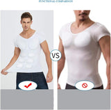 Men Shaper Muscle Chest Shoulders Padded Underwear Compression T-Shirts