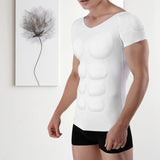 Men Shaper Muscle Chest Shoulders Padded Underwear Compression T-Shirts