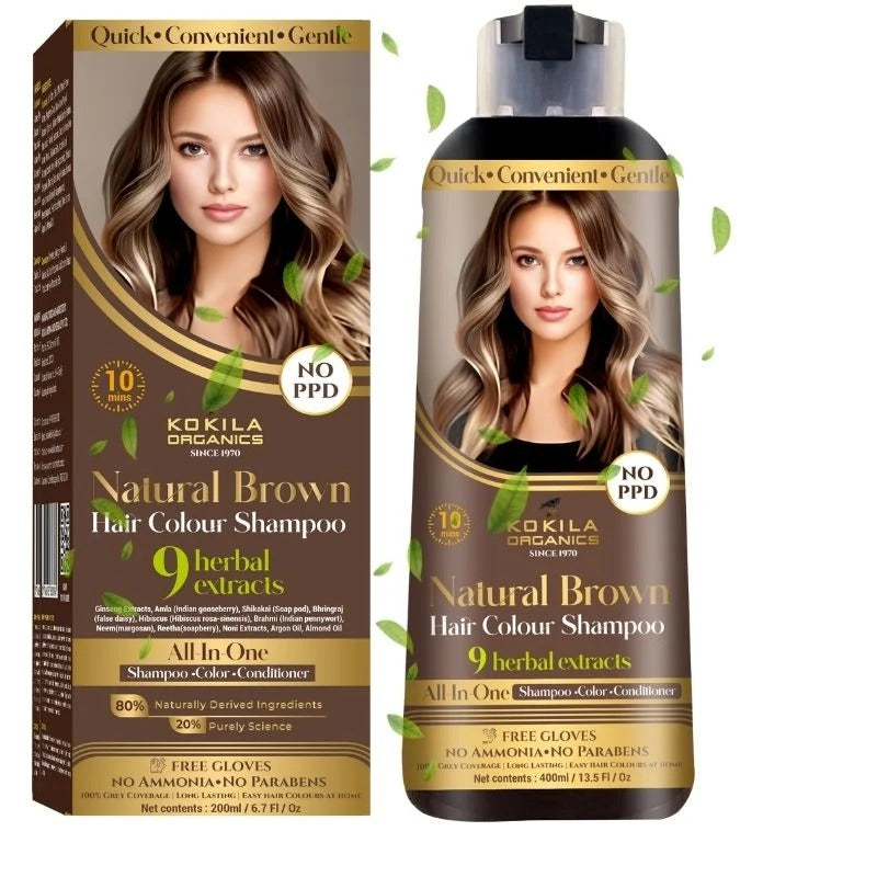 🖤 Kokila NO PPD Shampoo Hair Colour – Natural Black | For Women &amp; Men