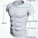Men Shaper Muscle Chest Shoulders Padded Underwear Compression T-Shirts