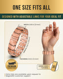 Men's Copper Magnetic Bracelet Ring Set with Adjustable Size Tools