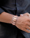 Men's Copper Magnetic Bracelet Ring Set with Adjustable Size Tools