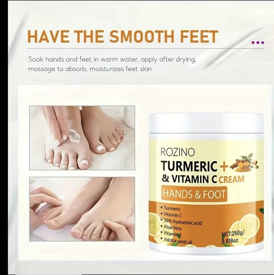 Rozino Turmeric & Vitamin C Hands And Foot Cream Woth Hyaluronic & Aloe Vera
