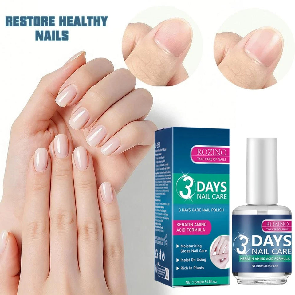 Keratin 3 Day Nail Growth Treatment, Keratin Amino Acid Nail Serum for Strengthener & Healthier Nails