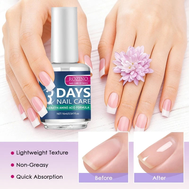 Keratin 3 Day Nail Growth Treatment, Keratin Amino Acid Nail Serum for Strengthener & Healthier Nails