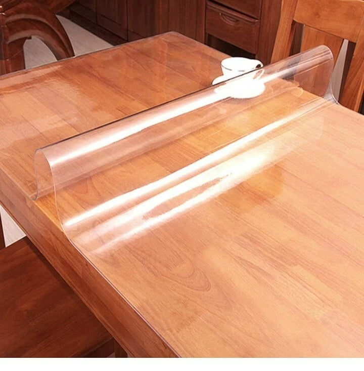 Clear Table Cover 1 mm PVC Tablecloth Waterproof Soft Glass 5x5 Feet