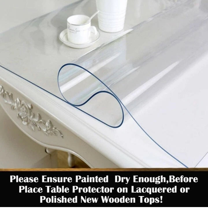 Clear Table Cover 1 mm PVC Tablecloth Waterproof Soft Glass 5x5 Feet