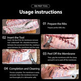 Rib Membrane Remover Kitchen Stainless Steel Tool for BBQ Rib Skin Removal